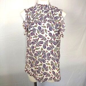 Japna Sleeveless Floral Women Blouse | Size Large